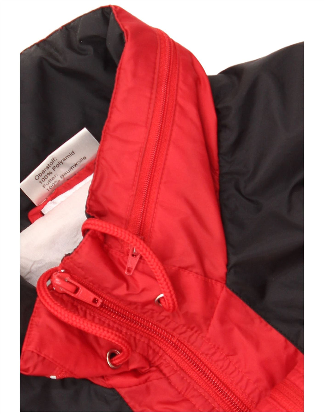 Vintage Mens Hooded Rain Jacket UK 40 Large Red Colourblock Polyamide