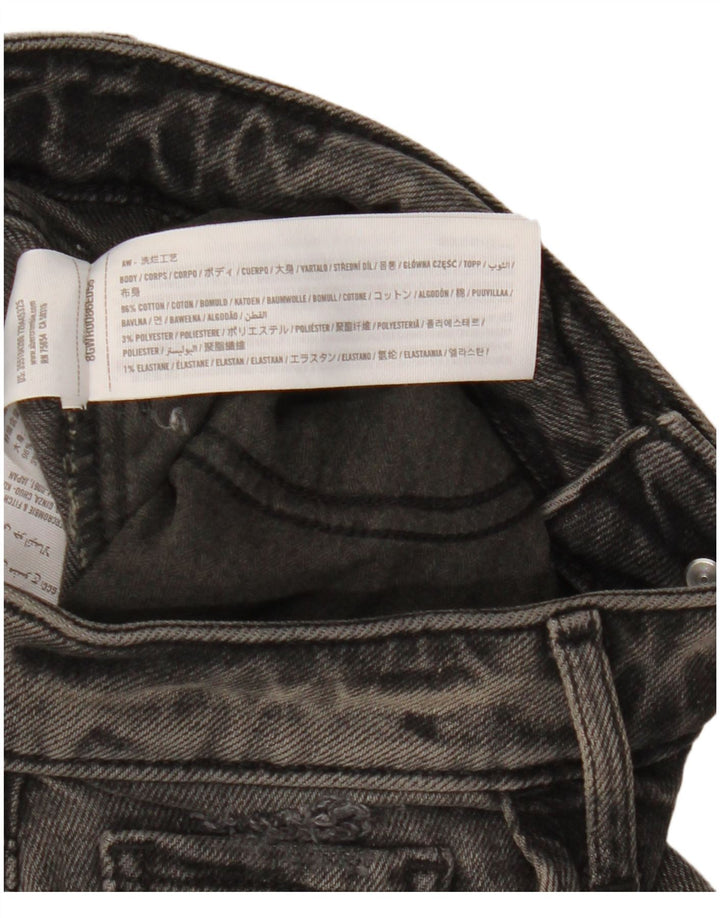 HOLLISTER Женские прямые джинсы с высокой посадкой W25 L27, черный хлопок