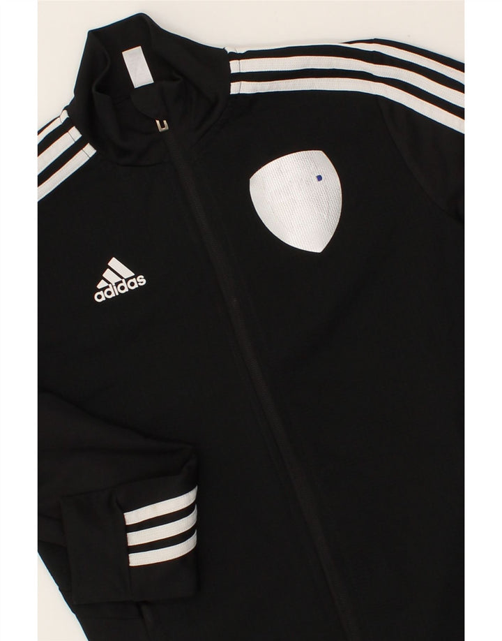 ADIDAS Boys Climalite Graphic Tracksuit Top Jacket 11-12 Years Black Vintage Adidas and Second-Hand Adidas from Messina Hembry 