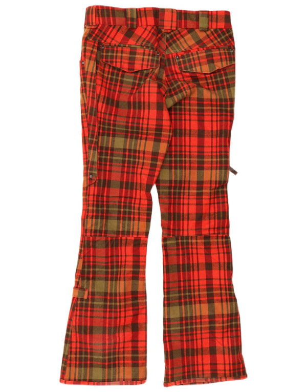 ВИНТАЖНЫЕ мужские брюки-ветровки Bootcut, маленькие W29 L32, красный акрил в клетку