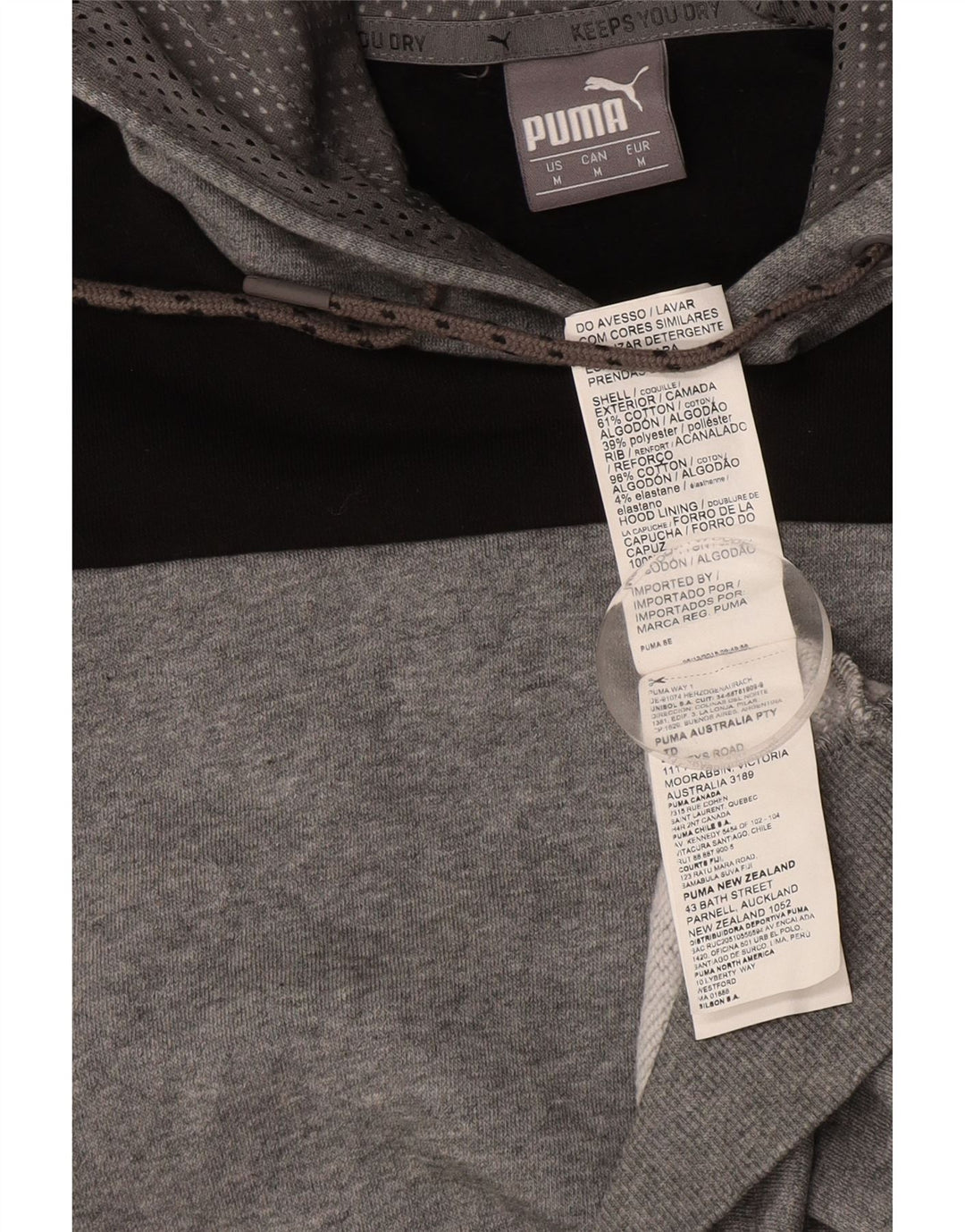 PUMA Мужской джемпер с капюшоном с рисунком, средний серый, хлопок с цветными блоками