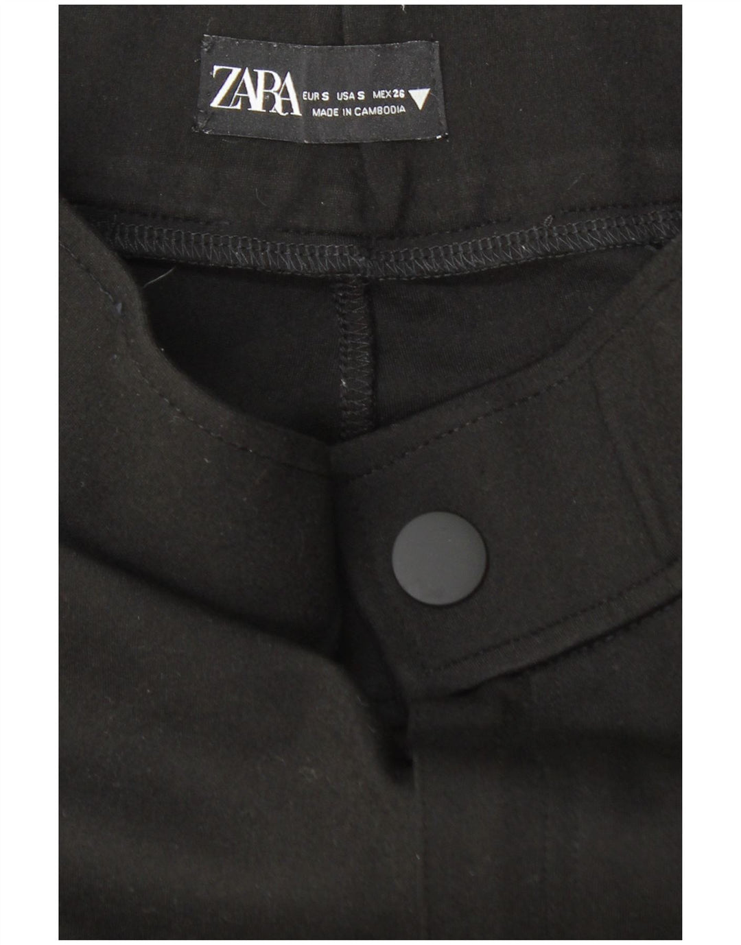 Женские укороченные брюки скинни ZARA, маленькие W26 L25, черные