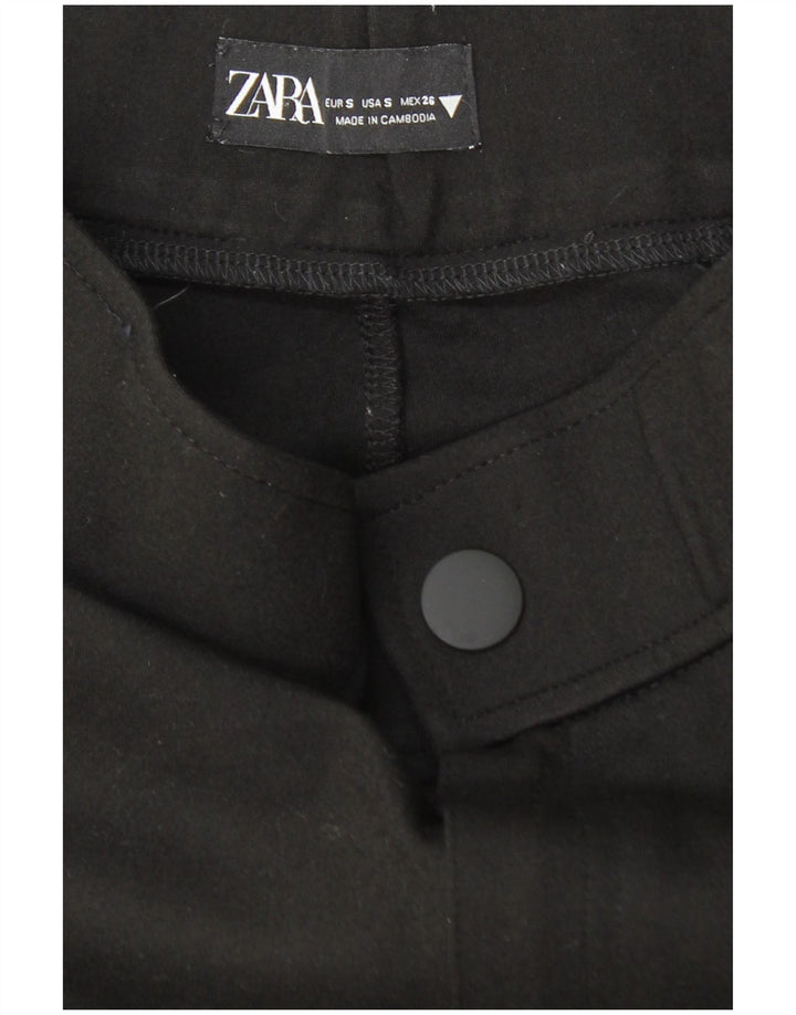 Женские укороченные брюки скинни ZARA, маленькие W26 L25, черные