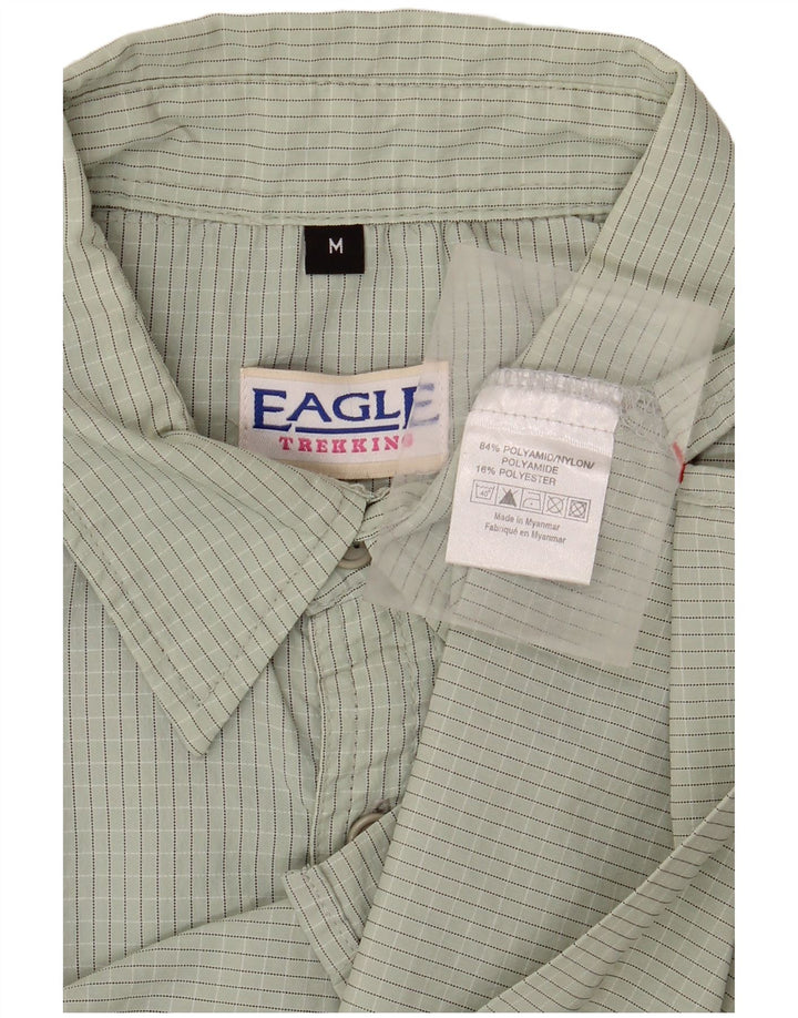 Мужская рубашка VINTAGE среднего зеленого цвета в мелкую клетку из полиамида