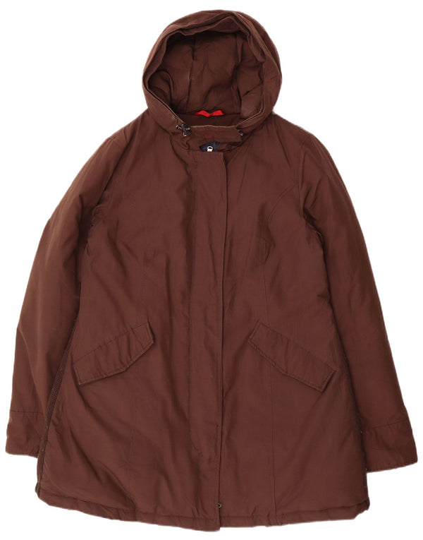 Женское стеганое пальто с капюшоном CANADIAN UK 16, большой коричневый полиэстер