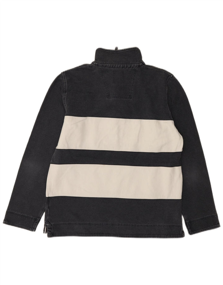 Crew Clothing Мужской свитшот с воротником на молнии, джемпер среднего размера, темно-синий в полоску
