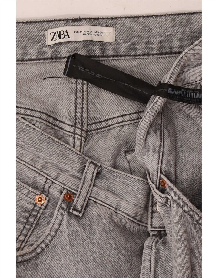 Мужские прямые джинсы Zara EU 44, большие W34 L30, серые, хлопок