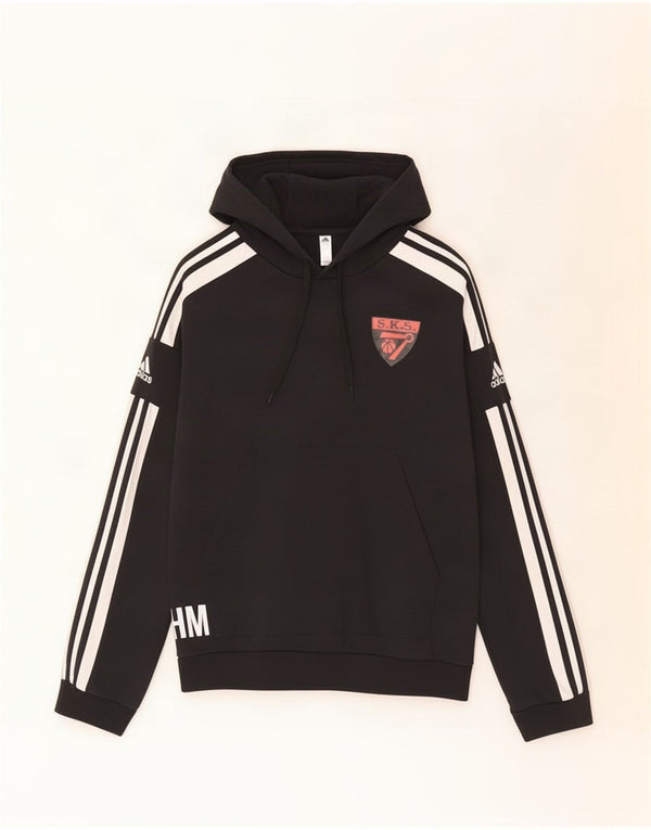 Мужской джемпер с капюшоном Adidas с рисунком, большой черный, хлопок с цветными блоками