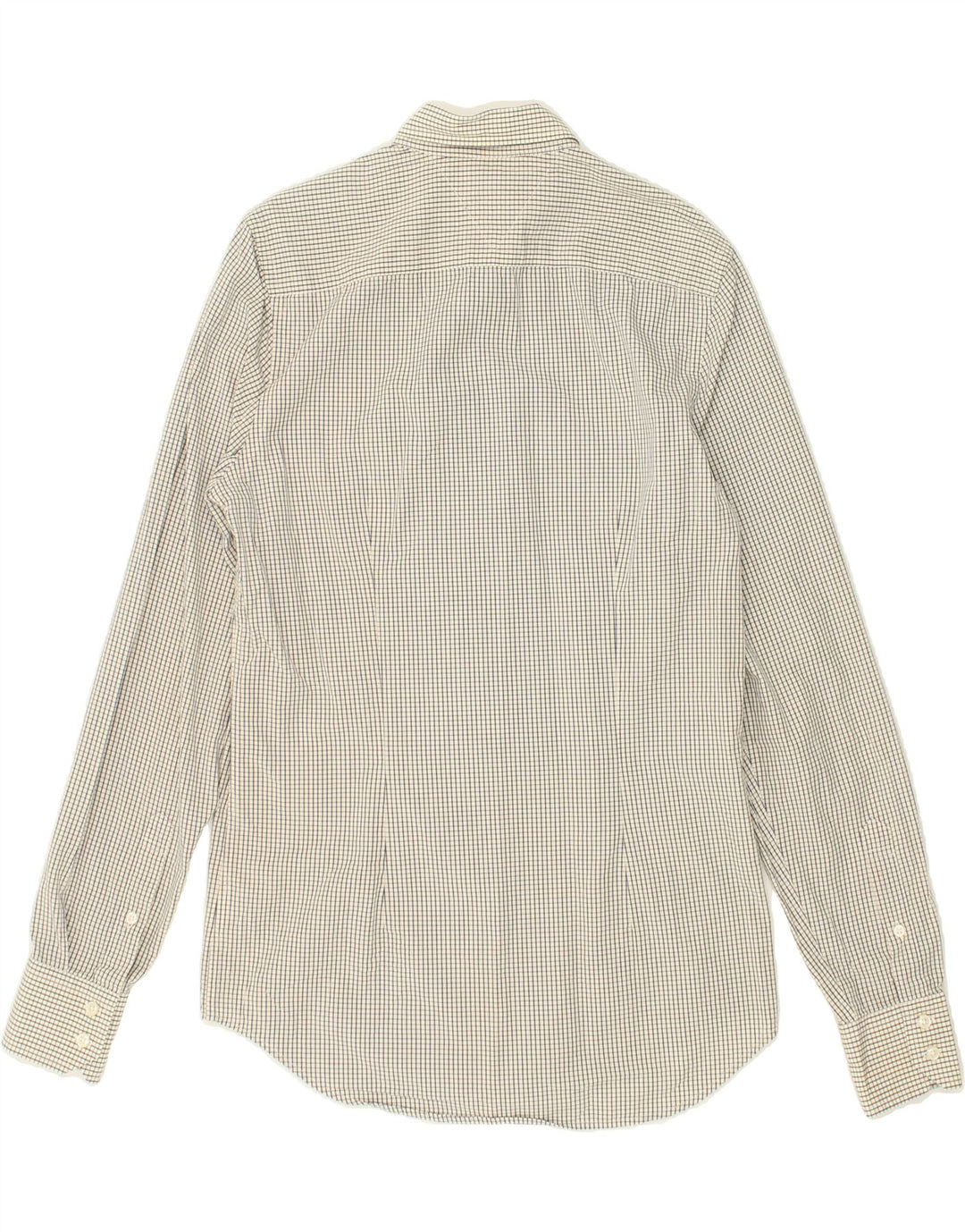 TOMMY HILFIGER Mens Shirt Medium Off White Check Cotton Vintage Tommy Hilfiger and Second-Hand Tommy Hilfiger from Messina Hembry 
