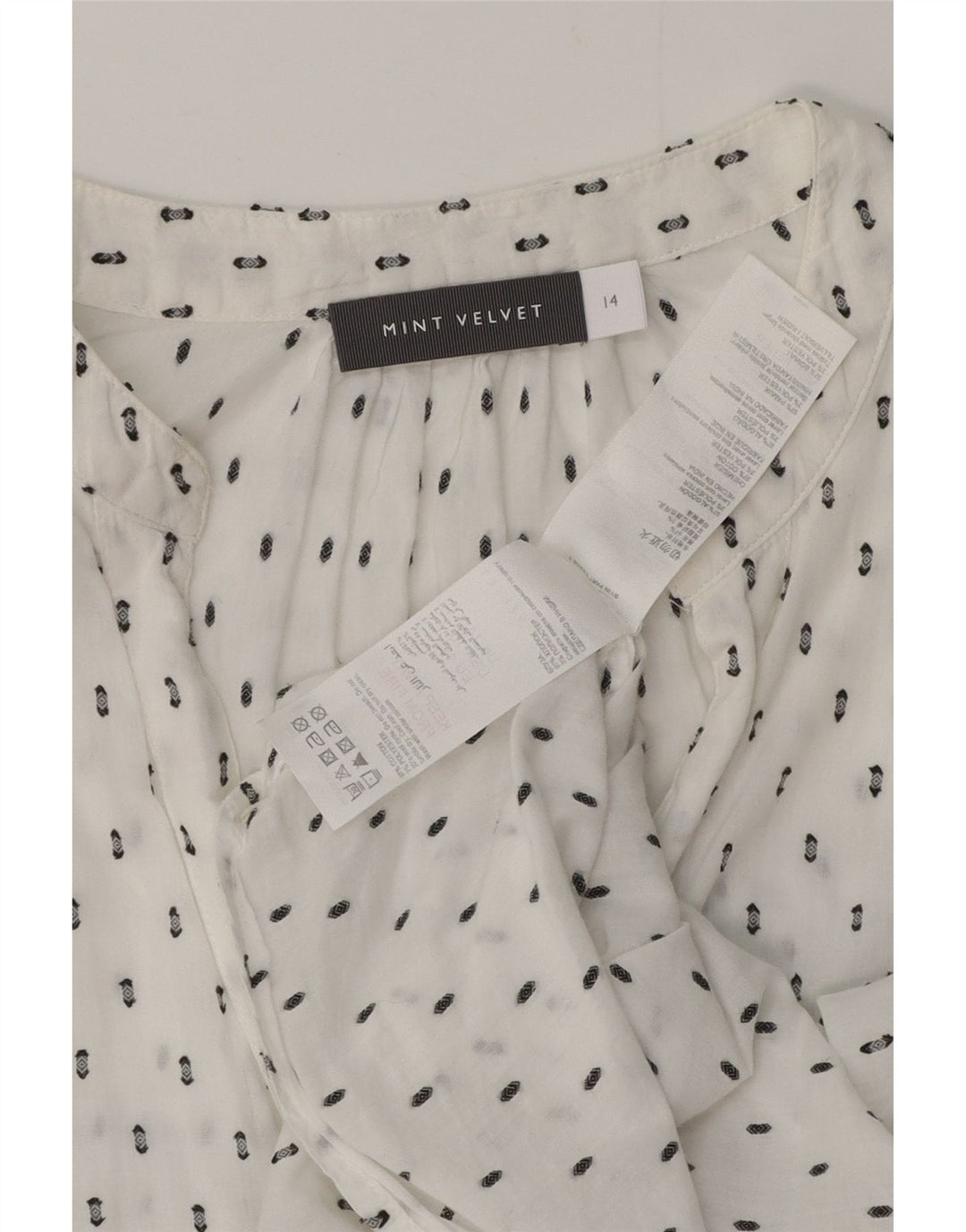 Женская блузка-рубашка с рисунком MINT VELVET UK 14, большой белый цветочный хлопок