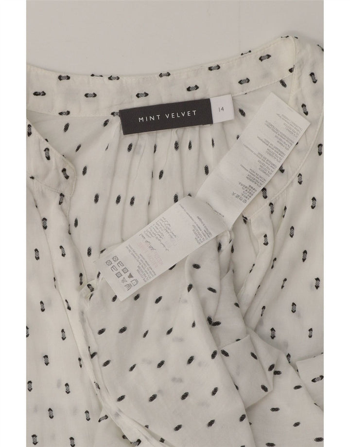 Женская блузка-рубашка с рисунком MINT VELVET UK 14, большой белый цветочный хлопок