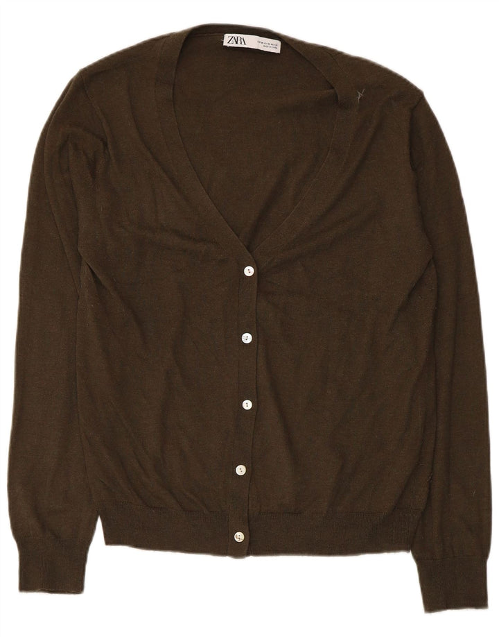 Женский кардиган Zara UK 12, средний хаки