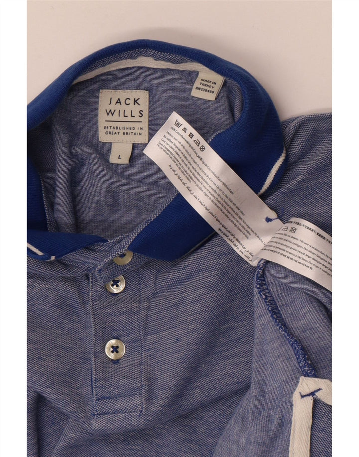 Мужская рубашка поло Jack Wills, большая синяя хлопковая ткань