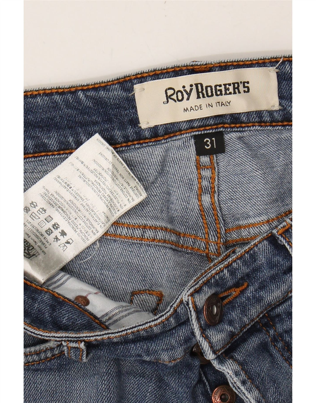 ROY ROGERS Womens Distressed Straight Jeans W31 L28 Blue Cotton Vintage Roy Rogers and Second-Hand Roy Rogers from Messina Hembry 