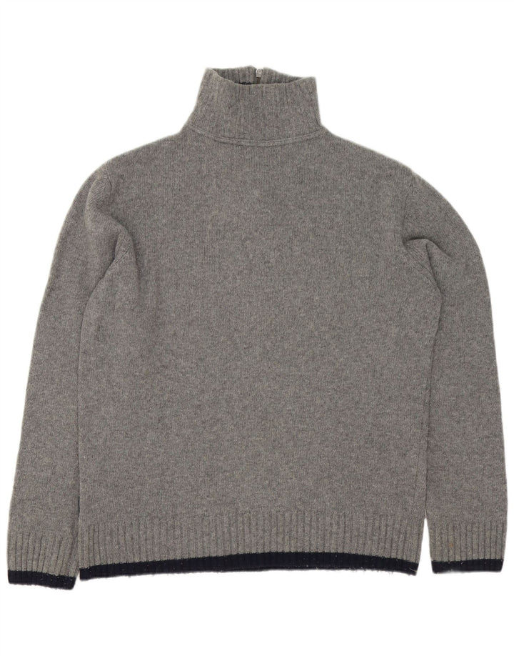 Мужской джемпер с воротником на молнии с графическим рисунком Woolrich XL, серая шерсть