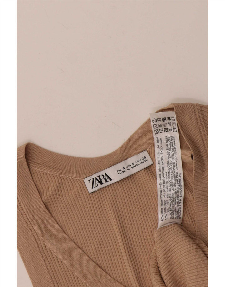 Женский жилет Zara Top UK 8, маленький, бежевый, вискоза