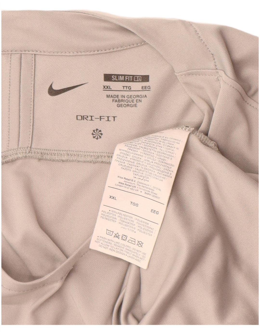 Мужские кроссовки Nike Dri Fit Slim Fit с длинным рукавом 2XL, серый полиэстер
