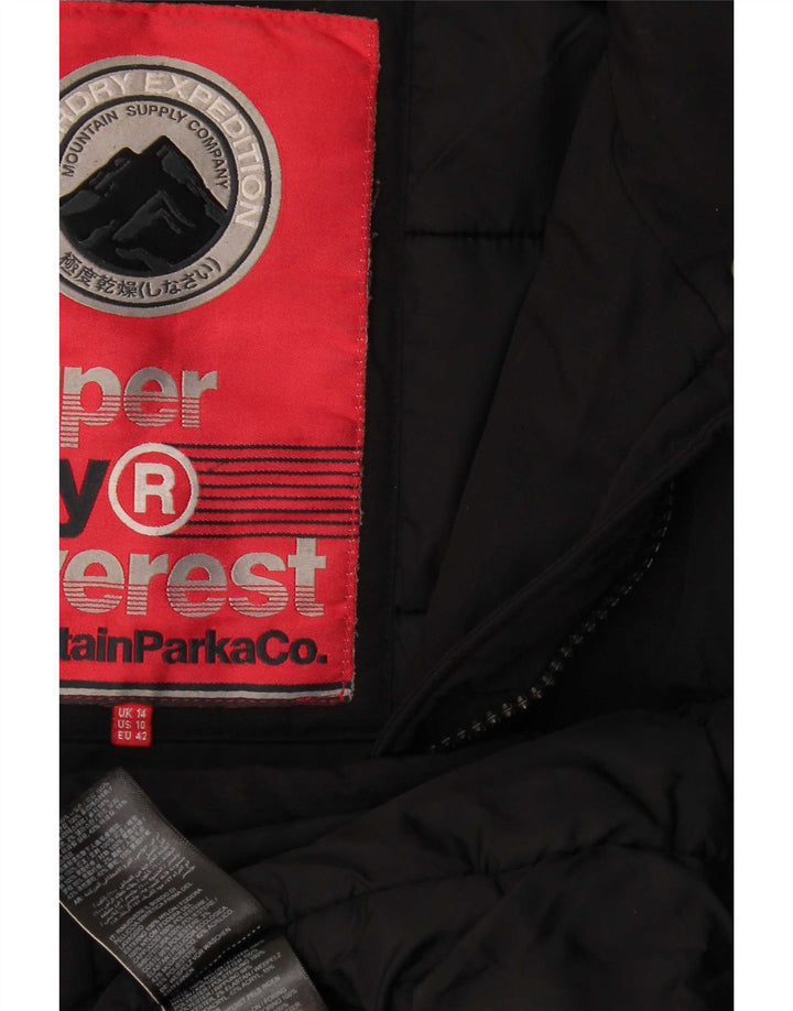 Женская парка Superdry UK 14, большая, черная, полиэстер