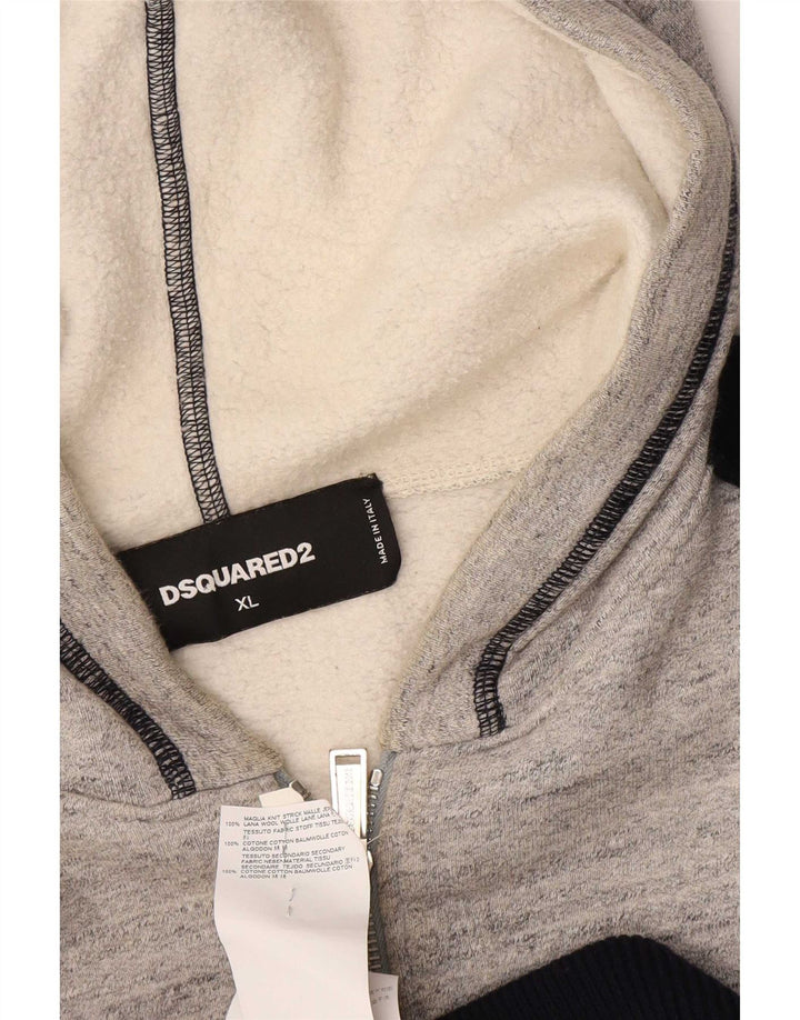Dsquared2 Женские кроссовки UK 18 XL серого цвета с цветными блоками, хлопок