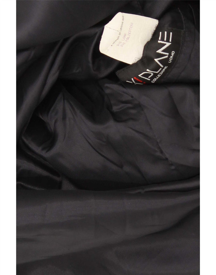 Винтажное мужское пальто IT 52 XL, черное шерстяное