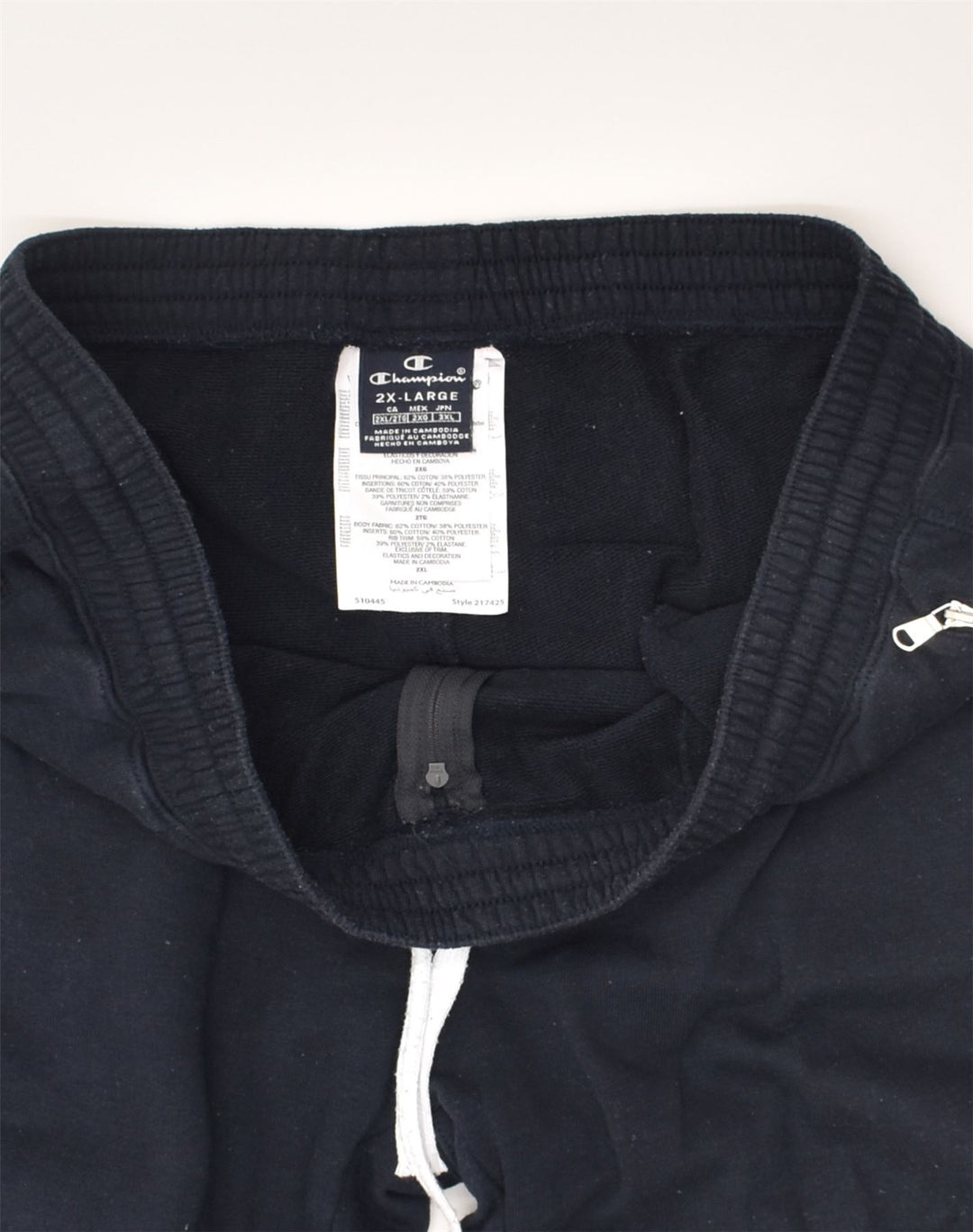 CHAMPION Womens Tracksuit Trousers UK 20 2XL Navy Blue Cotton | Vintage Champion | Thrift | Second-Hand Champion | Used Clothing | Messina Hembry 