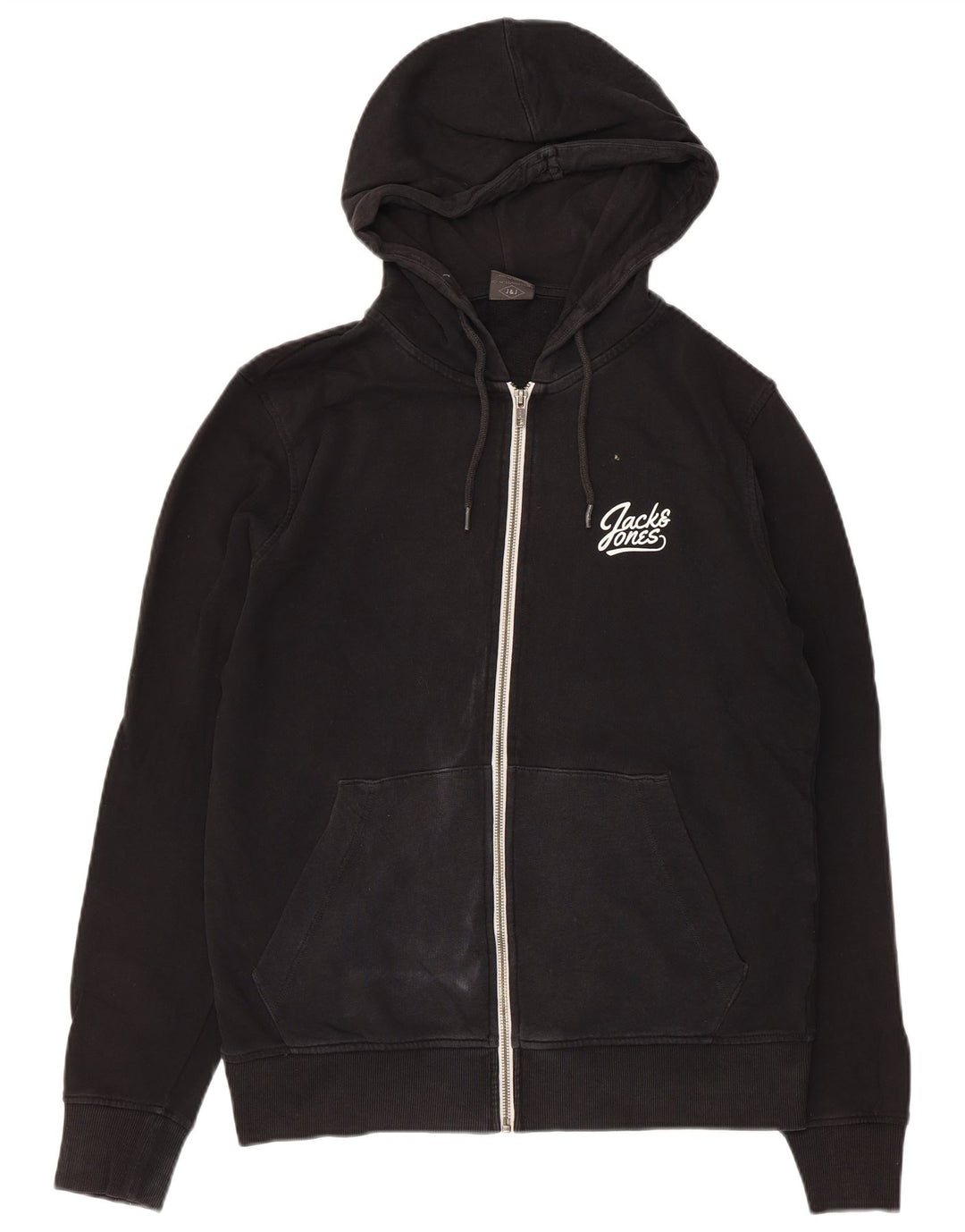Мужской свитер с капюшоном на молнии Jack & Jones, средний черный, хлопковый