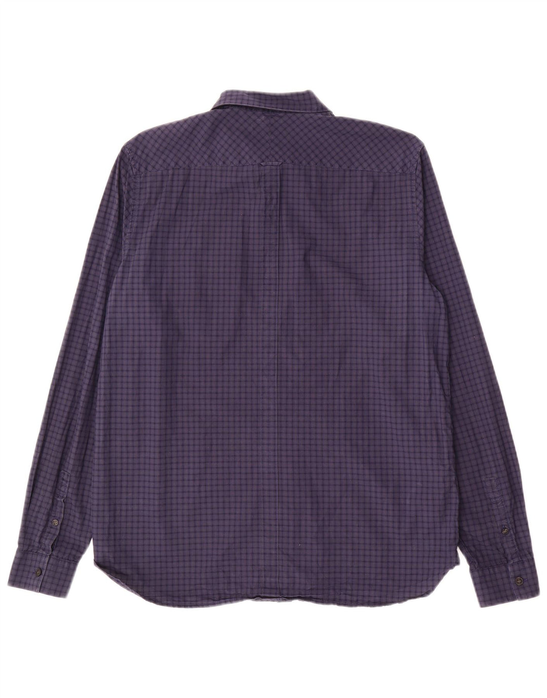 Мужская рубашка FRED PERRY, большая темно-синяя хлопковая клетка в мелкую клетку