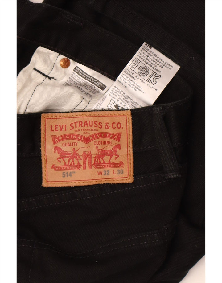 Мужские прямые джинсы Levi's 514 W32 L30, черный хлопок