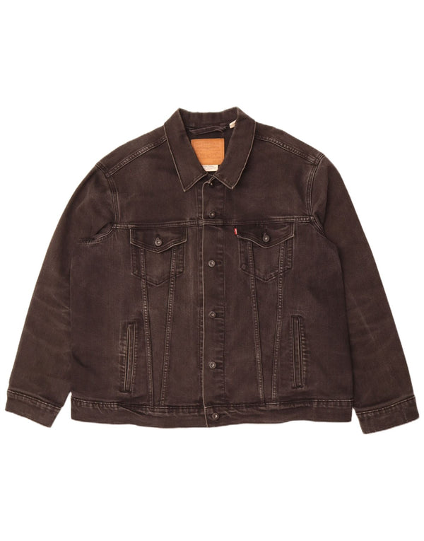 Levi's Mens Denim Jacket UK 44 2XL Black Cotton
