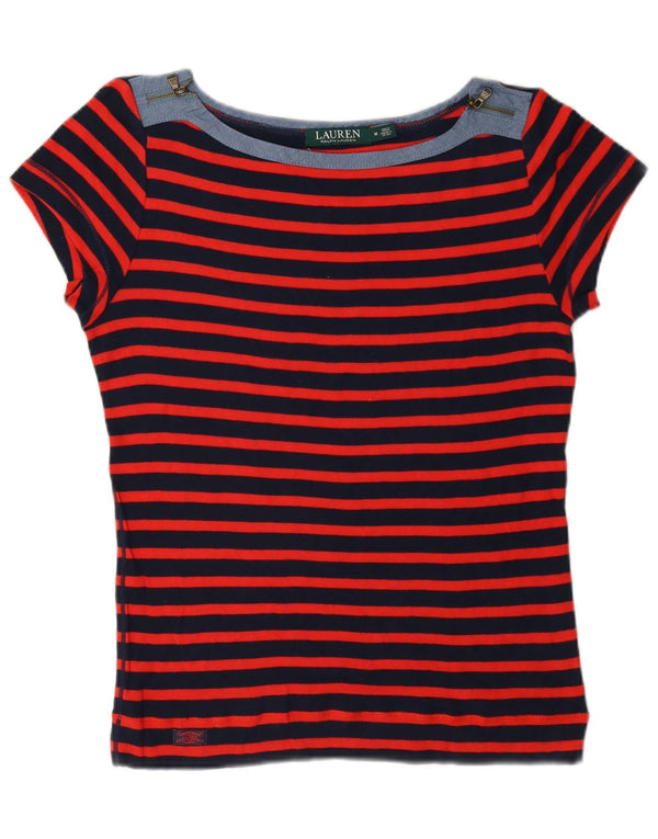 Женская футболка Ralph Lauren Top UK 14, средний красный в полоску