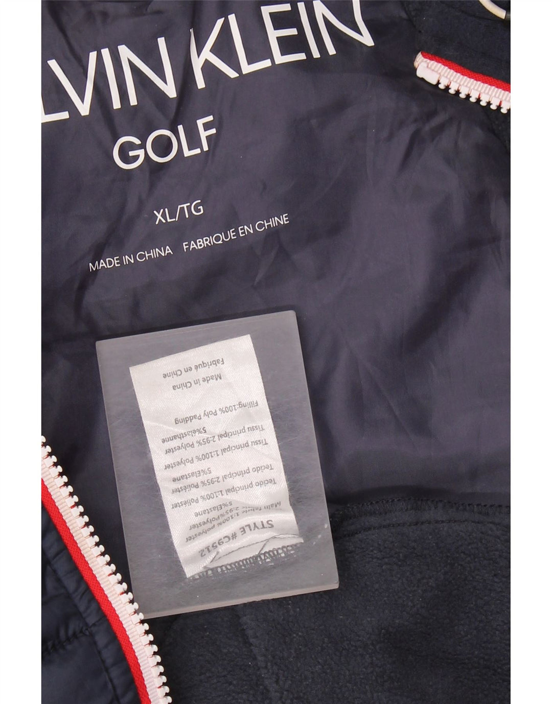 Мужской утепленный жилет CALVIN KLEIN UK 42 XL, темно-синий, полиэстер