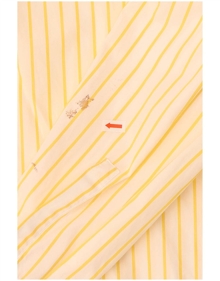 Мужская рубашка HUGO BOSS, размер 40, 15, 3/4, средний желтый в полоску, хлопок