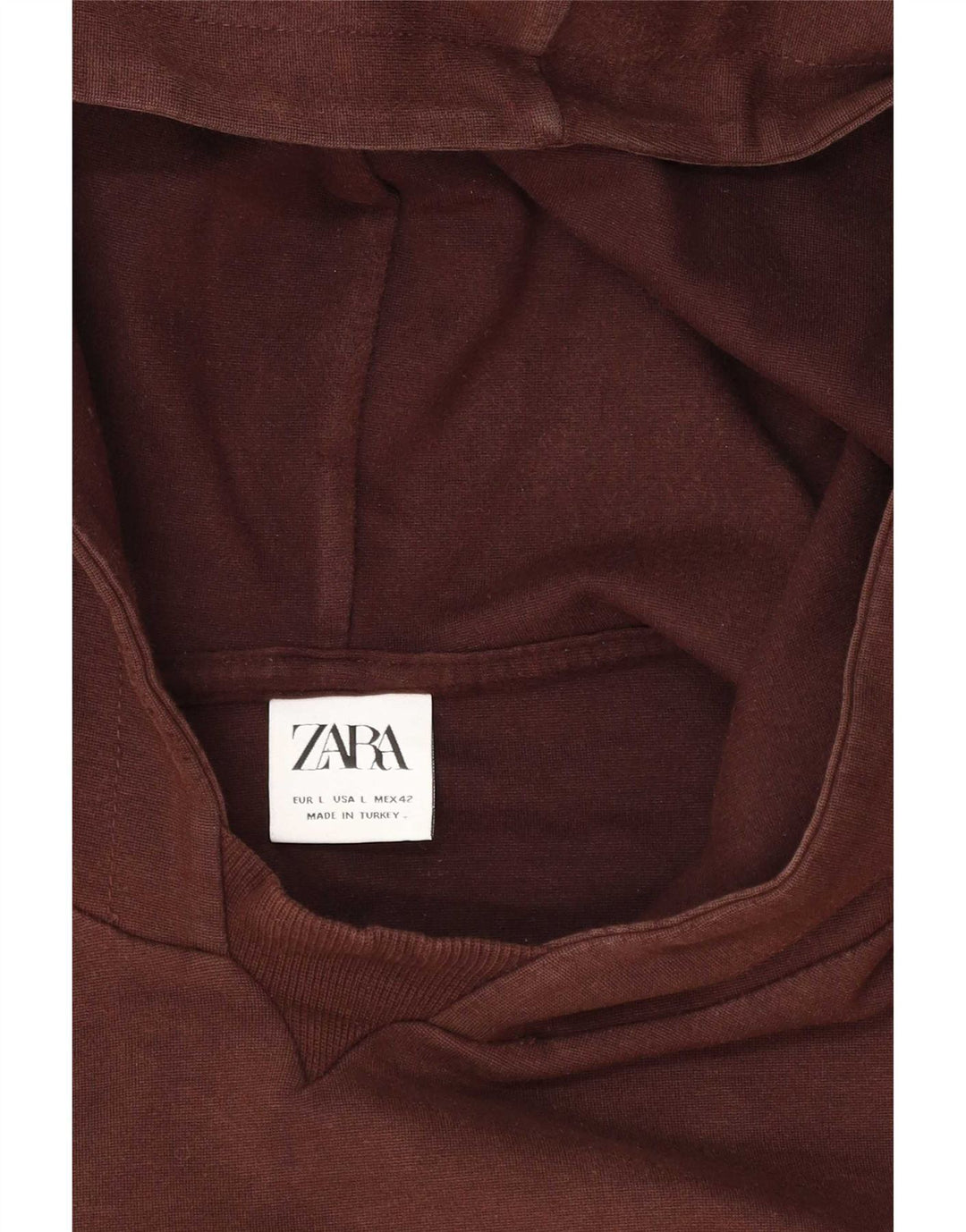 Мужской джемпер с капюшоном Zara, большой коричневый