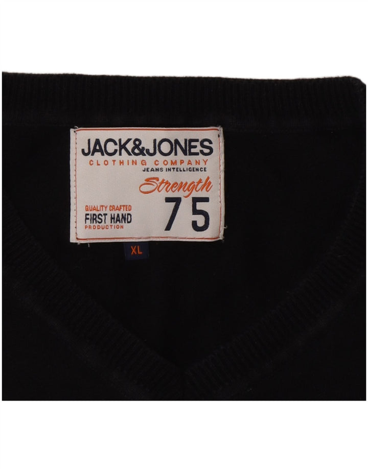 Мужской джемпер с v-образным вырезом Jack & Jones XL темно-синий