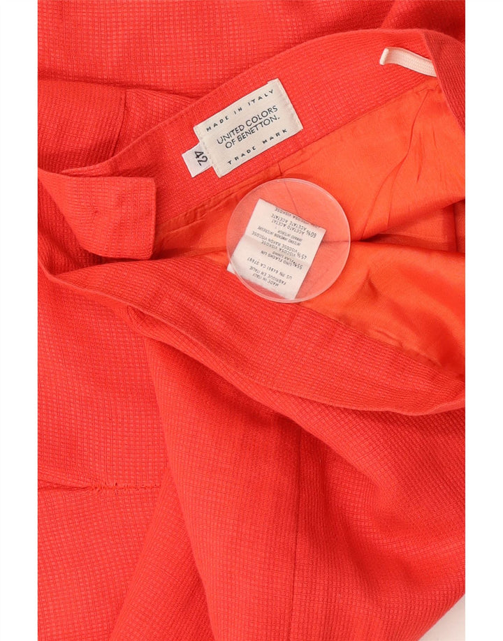 Женская мини-юбка-карандаш Benetton IT 42 Medium W26, лен в красную клетку