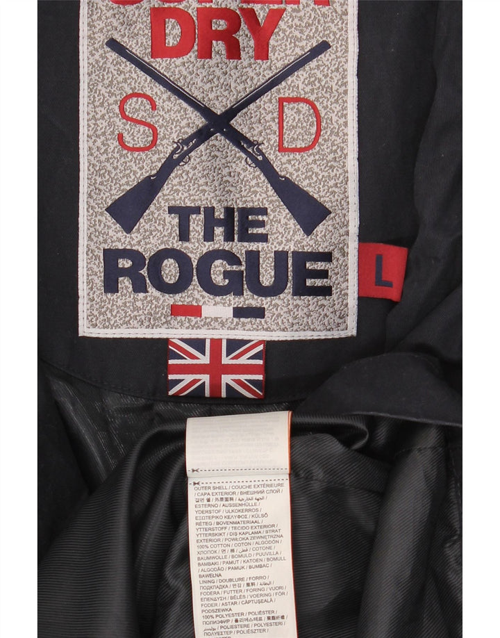 Мужское бушлат Superdry UK 40, большой темно-синий, хлопок