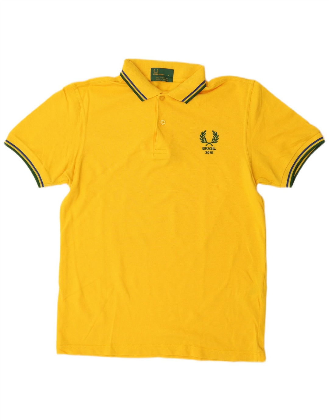 Мужская рубашка поло FRED PERRY, хлопок среднего желтого цвета