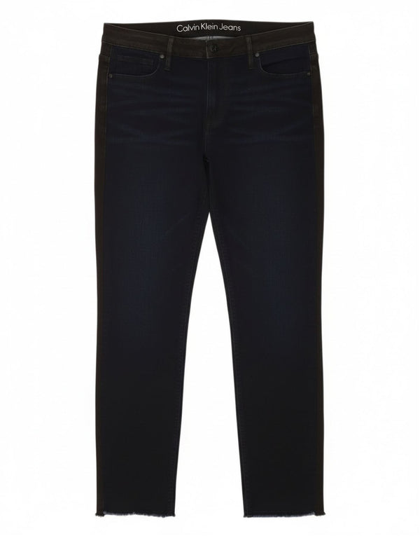 Женские джинсы скинни Calvin Klein W31 L26 Темно-синие, хлопок с цветными блоками