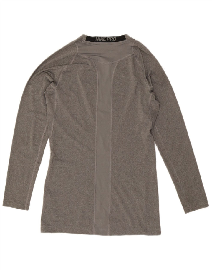 Мужской топ Nike Dri Fit с длинным рукавом, средний серый полиэстер с цветными блоками
