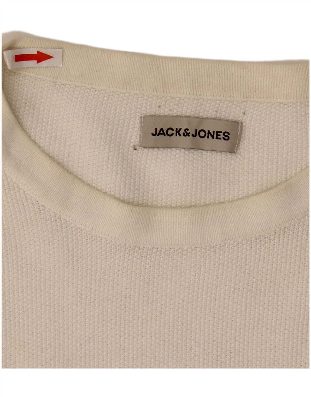 Мужской джемпер с круглым вырезом Jack & Jones, большой белый хлопковый свитер