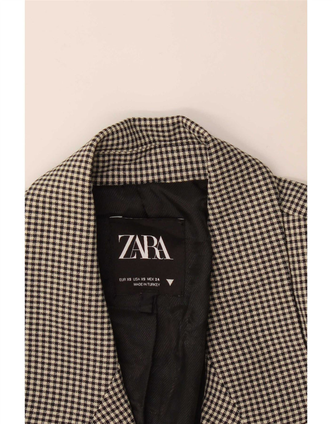 Женский двубортный пиджак Zara UK 6 XS, черный в клетку
