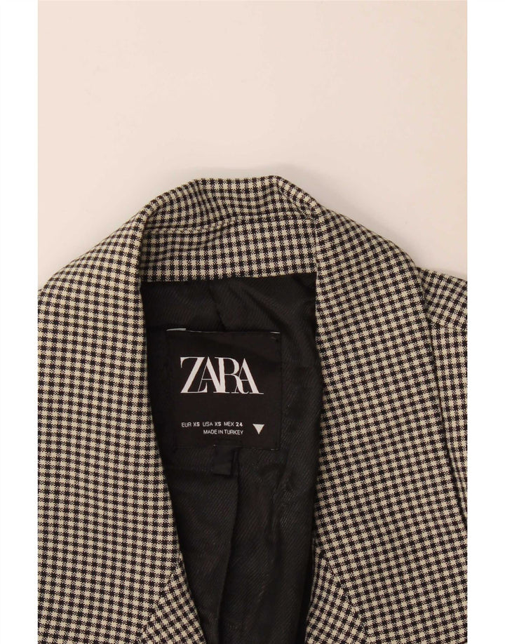 Женский двубортный пиджак Zara UK 6 XS, черный в клетку