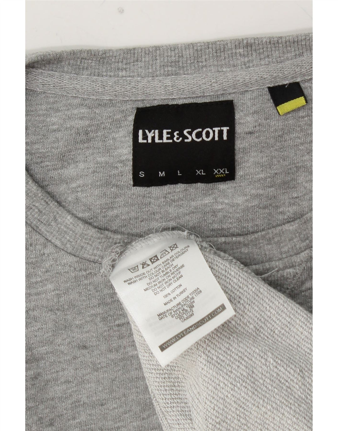 Мужской джемпер с круглым вырезом LYLE & SCOTT 2XL, серый хлопок
