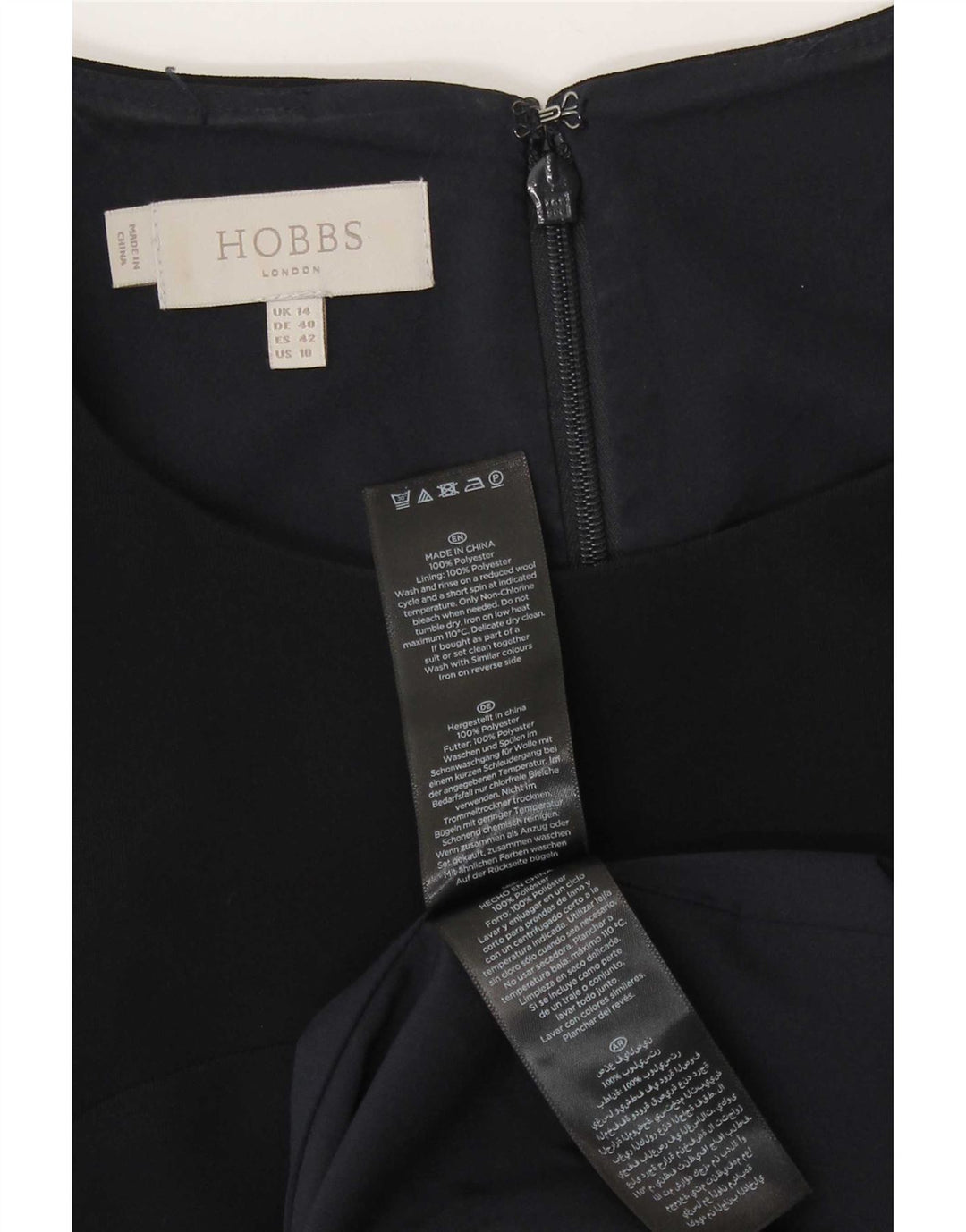 Женское платье-футляр без рукавов Hobbs UK 14, большой темно-синий полиэстер