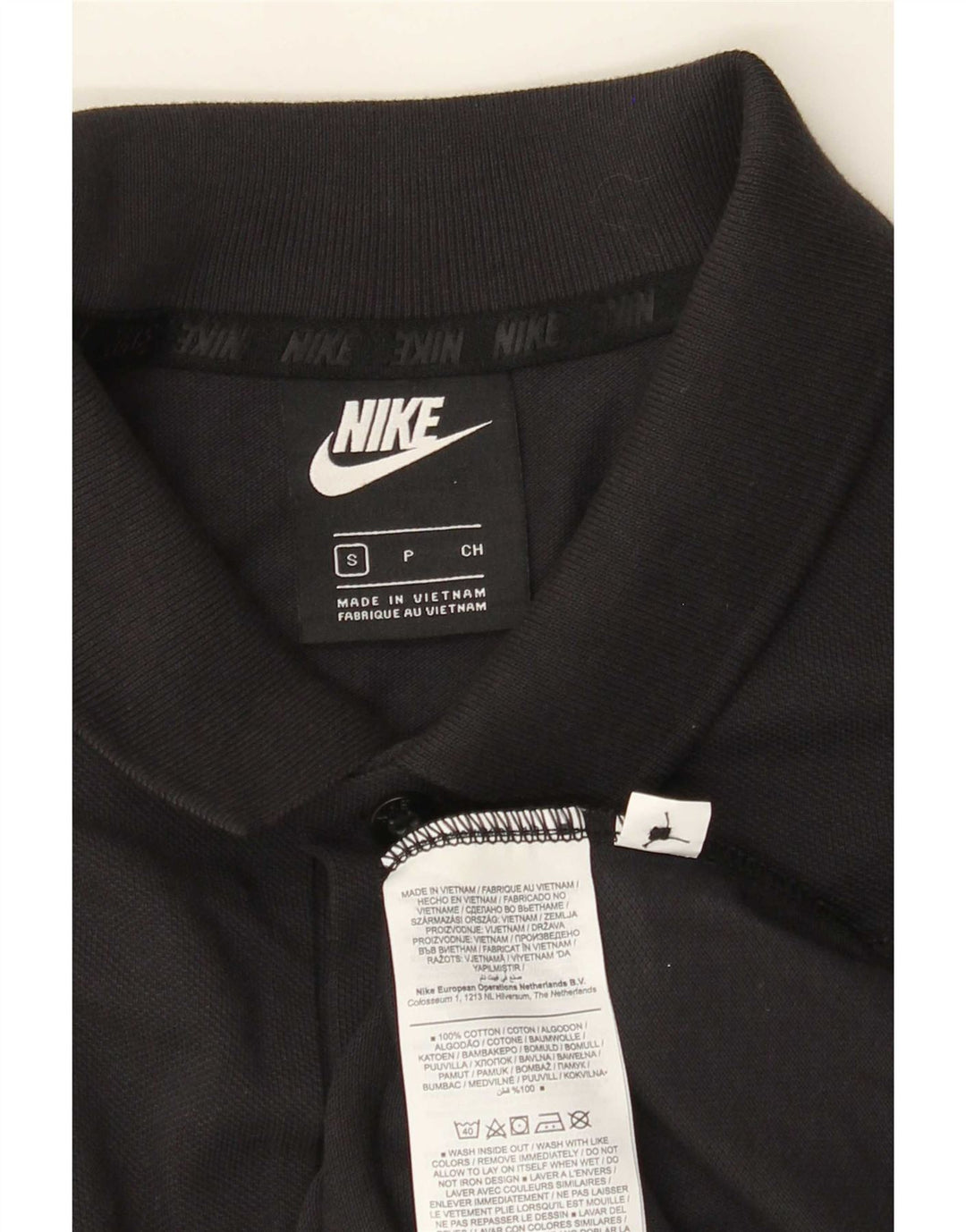 Мужская рубашка-поло Nike, маленькая черная, хлопковая
