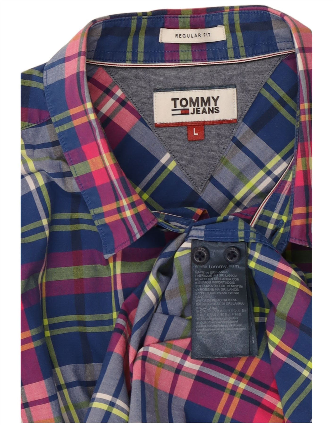TOMMY HILFIGER Мужская рубашка стандартного кроя, большой размер, разноцветная клетка, хлопок