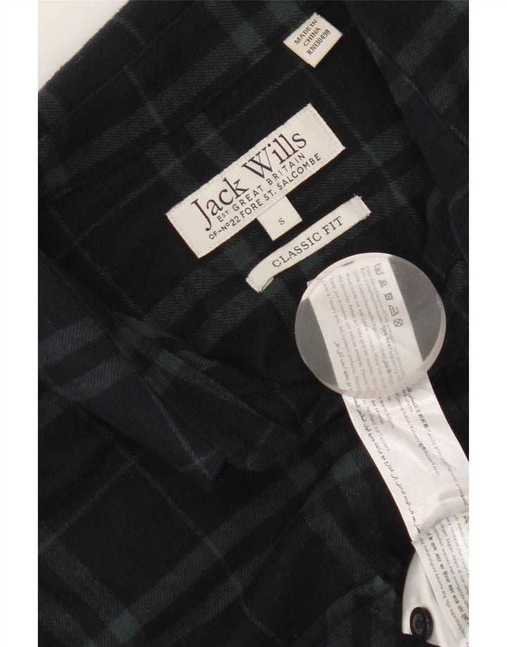 Мужская фланелевая рубашка классического кроя Jack Wills, маленькая, темно-синяя, хлопковая в клетку