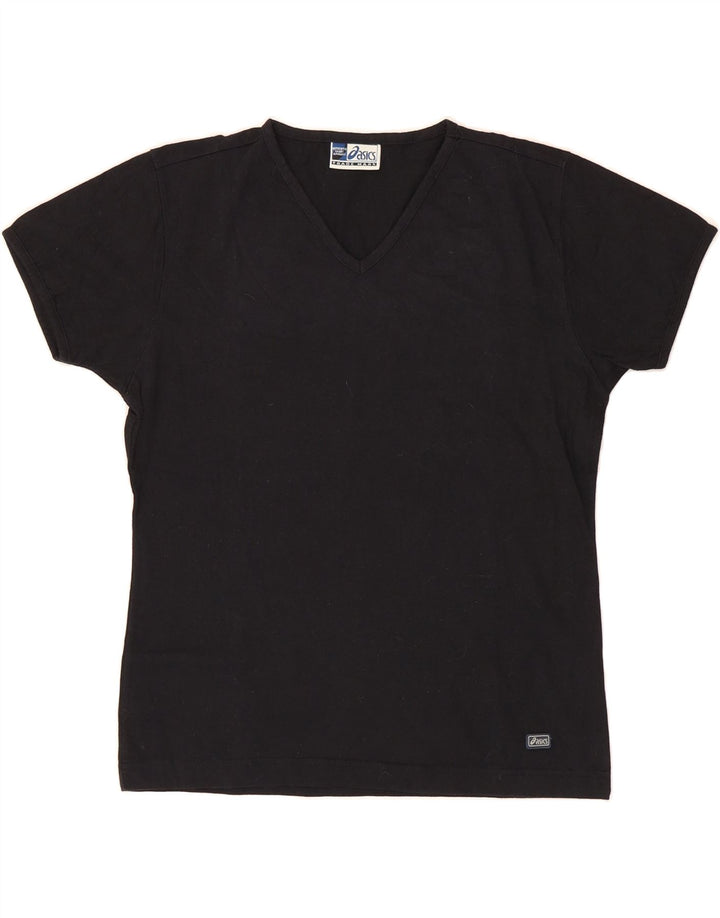ASICS Womens T-Shirt Top UK 14 Medium Black Cotton Vintage Asics and Second-Hand Asics from Messina Hembry 
