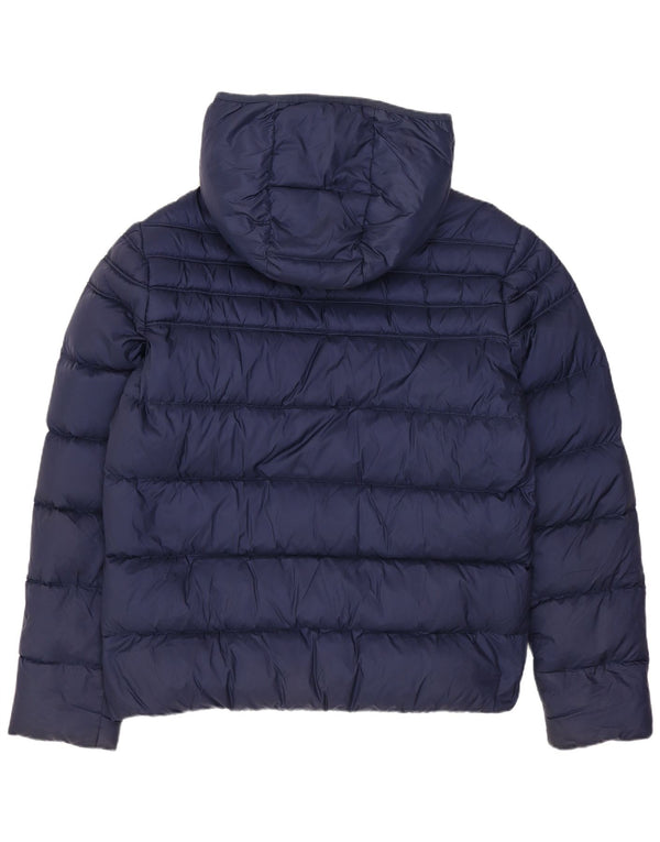 CALVIN KLEIN JEANS Мужская стеганая куртка с капюшоном UK 40, большая темно-синяя нейлоновая куртка