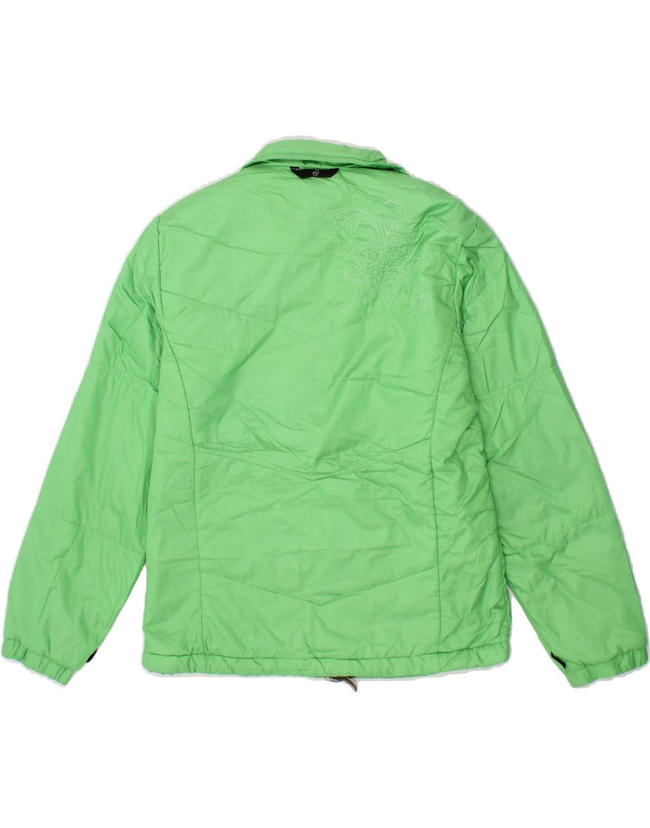 COLUMBIA Womens Padded Jacket UK 10 Small Green Floral Polyester Vintage Columbia and Second-Hand Columbia from Messina Hembry 